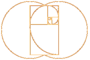 Vesica pisces with golden mean spiral